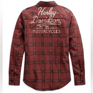 Harley-Davidson® Women's Script Font Plaid Shirt